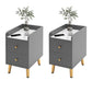 2 Drawers Bedside Cabinet Glam Legs Included Nightstand ,18.1" Tall Grey 2 Piece Set Clearhalo 'Bedroom Furniture' 'furn' 'furn_night_stand' 'Furniture' 'night_stand' 'Nightstands' 6383449