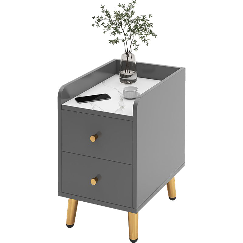 2 Drawers Bedside Cabinet Glam Legs Included Nightstand ,18.1" Tall Clearhalo 'Bedroom Furniture' 'furn' 'furn_night_stand' 'Furniture' 'night_stand' 'Nightstands' 6383451