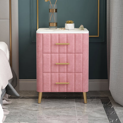 Drawer Storage Bed Nightstand Marble Bedside Cabinet for Bedroom Pink 1 Piece Clearhalo 'Bedroom Furniture' 'furn' 'furn_night_stand' 'Furniture' 'night_stand' 'Nightstands' 6383479