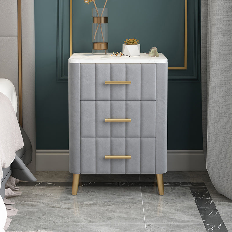 Drawer Storage Bed Nightstand Marble Bedside Cabinet for Bedroom Grey 1 Piece Clearhalo 'Bedroom Furniture' 'furn' 'furn_night_stand' 'Furniture' 'night_stand' 'Nightstands' 6383480