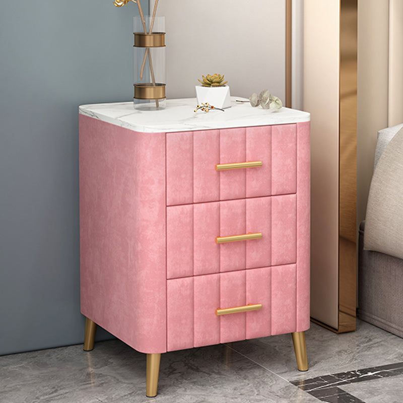 Drawer Storage Bed Nightstand Marble Bedside Cabinet for Bedroom Clearhalo 'Bedroom Furniture' 'furn' 'furn_night_stand' 'Furniture' 'night_stand' 'Nightstands' 6383484