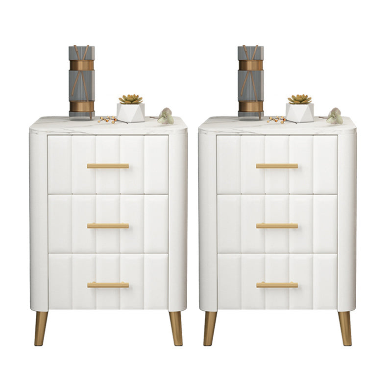 Drawer Storage Bed Nightstand Marble Bedside Cabinet for Bedroom White 2 Piece Set Clearhalo 'Bedroom Furniture' 'furn' 'furn_night_stand' 'Furniture' 'night_stand' 'Nightstands' 6383488