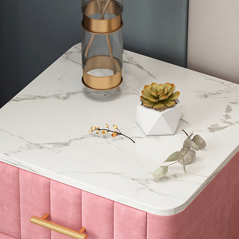 Drawer Storage Bed Nightstand Marble Bedside Cabinet for Bedroom Clearhalo 'Bedroom Furniture' 'furn' 'furn_night_stand' 'Furniture' 'night_stand' 'Nightstands' 6383494