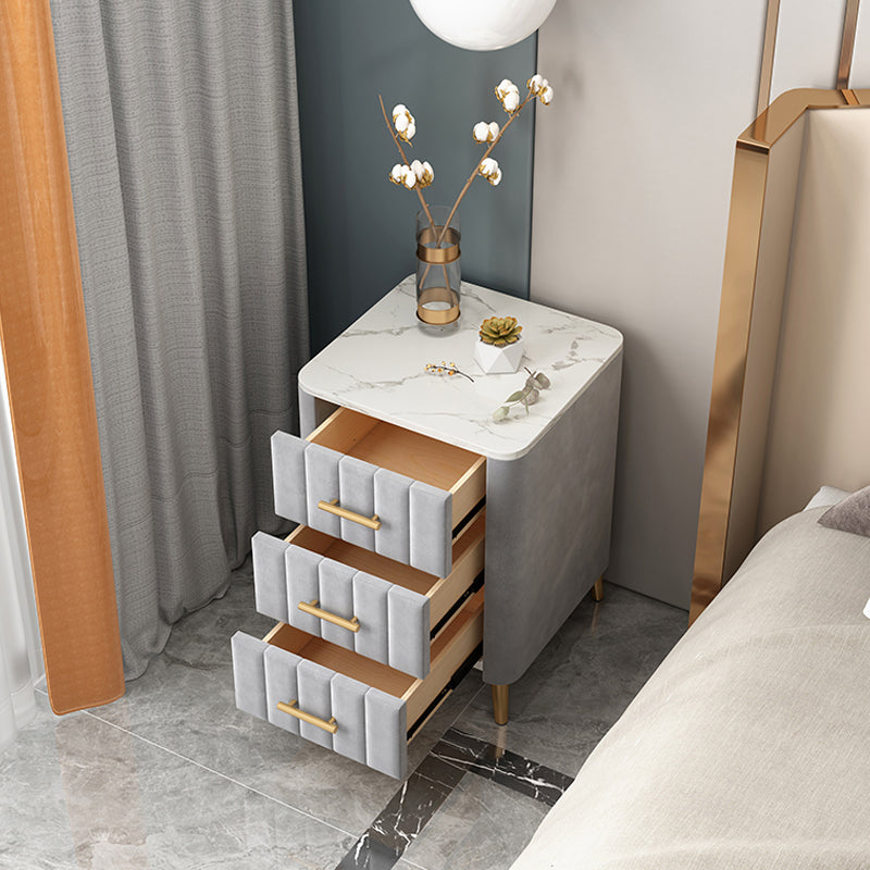 Drawer Storage Bed Nightstand Marble Bedside Cabinet for Bedroom Clearhalo 'Bedroom Furniture' 'furn' 'furn_night_stand' 'Furniture' 'night_stand' 'Nightstands' 6383496