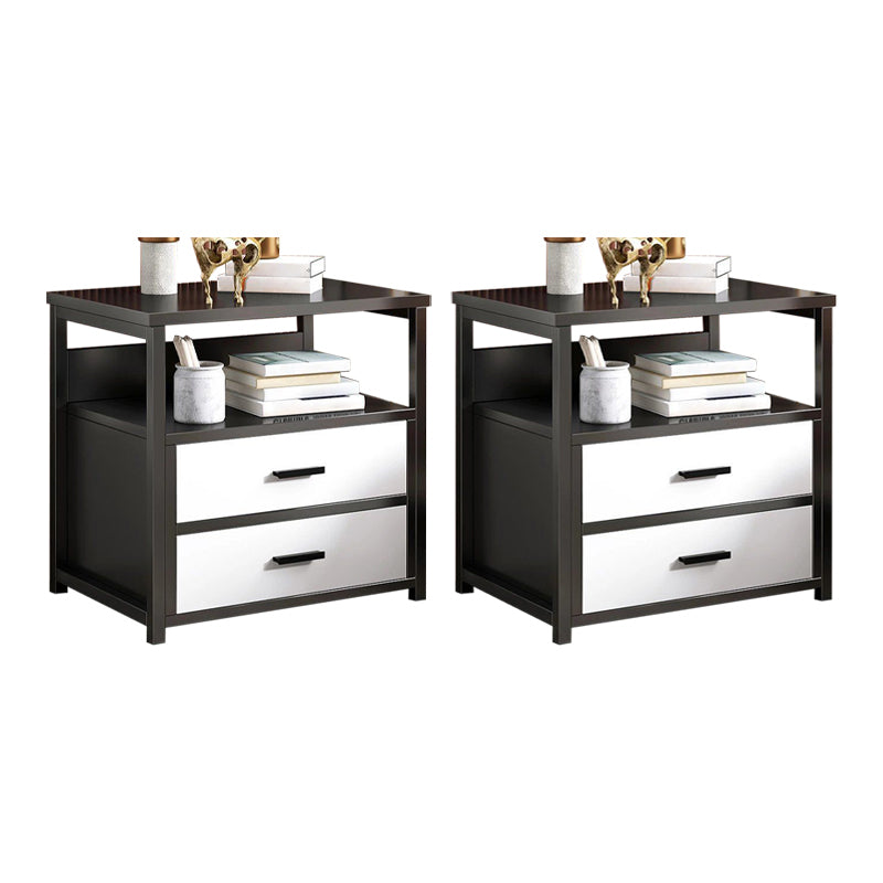 Comodino a legno in solido tavolo da notte contemporaneo con cassetti, 19,7 "di altezza