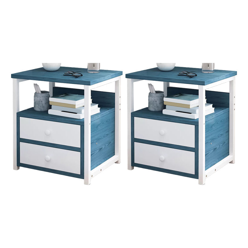 Comodino a legno in solido tavolo da notte contemporaneo con cassetti, 19,7 "di altezza