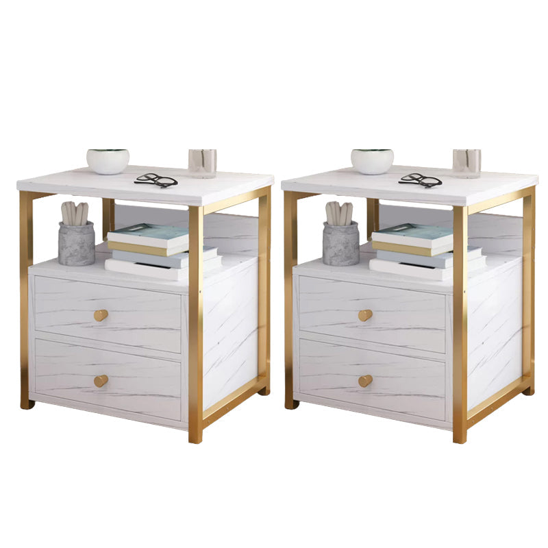 Comodino a legno in solido tavolo da notte contemporaneo con cassetti, 19,7 "di altezza