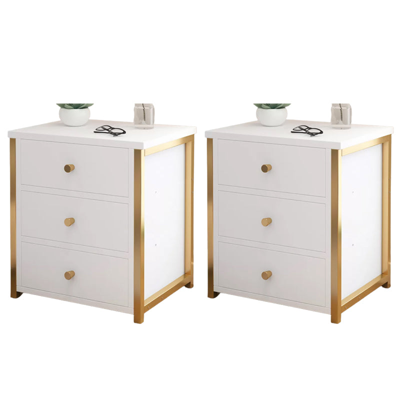 Comodino a legno in solido tavolo da notte contemporaneo con cassetti, 19,7 "di altezza