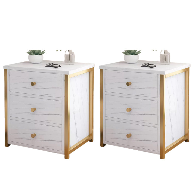 Comodino a legno in solido tavolo da notte contemporaneo con cassetti, 19,7 "di altezza