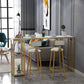 Modern Bar-height Table Stone Bar Table with Gold Base and Storage 63"L x 15.7"W x 41.3"H Without Chairs Clearhalo 'Bar Furniture' 'Bar Tables' 'bar_tables' 'furn' 'furn_bar_tables' 'Furniture' 'Kitchen & Dining Furniture' 6383821