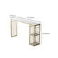 Modern Bar-height Table Stone Bar Table with Gold Base and Storage Clearhalo 'Bar Furniture' 'Bar Tables' 'bar_tables' 'furn' 'furn_bar_tables' 'Furniture' 'Kitchen & Dining Furniture' 6383826