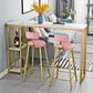 Glam Stone Bar Counter Table Rectangle Bar Counter Table for Home 55.1"L x 15.7"W x 41.3"H Without Chairs Clearhalo 'Bar Furniture' 'Bar Tables' 'bar_tables' 'furn' 'furn_bar_tables' 'Furniture' 'Kitchen & Dining Furniture' 6383833