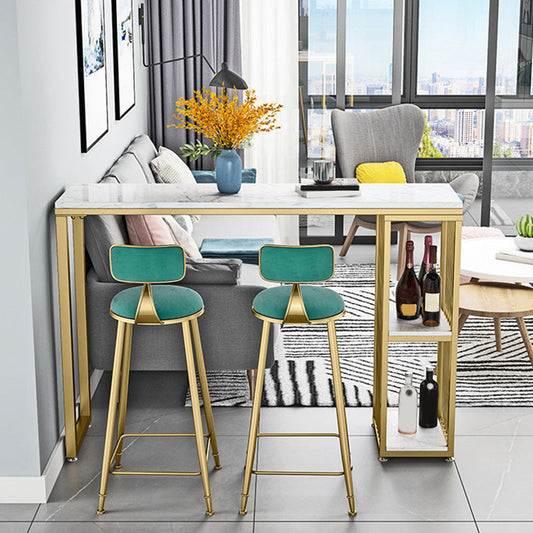 Glam Stone Bar Counter Table Rectangle Bar Counter Table for Home Clearhalo 'Bar Furniture' 'Bar Tables' 'bar_tables' 'furn' 'furn_bar_tables' 'Furniture' 'Kitchen & Dining Furniture' 6383840