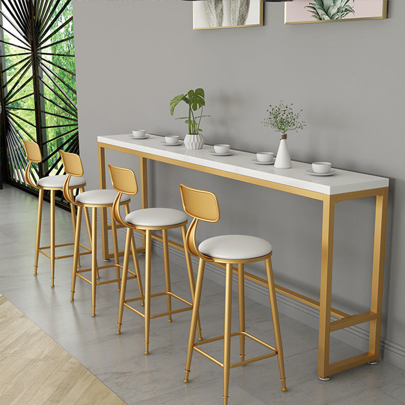 Glam Style Wooden Counter Table Rectangle Counter Table for Home 63"L x 17.7"W x 41.3"H Without Chairs Clearhalo 'Bar Furniture' 'Bar Tables' 'bar_tables' 'furn' 'furn_bar_tables' 'Furniture' 'Kitchen & Dining Furniture' 6383845