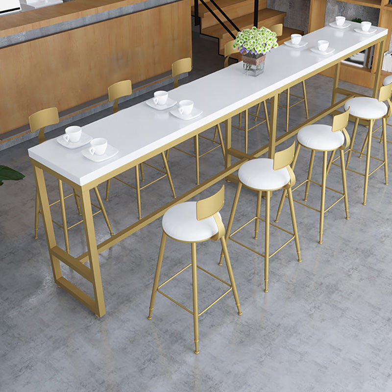 Glam Style Wooden Counter Table Rectangle Counter Table for Home 86.6"L x 17.7"W x 41.3"H Without Chairs Clearhalo 'Bar Furniture' 'Bar Tables' 'bar_tables' 'furn' 'furn_bar_tables' 'Furniture' 'Kitchen & Dining Furniture' 6383848
