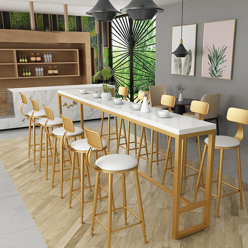 Glam Style Wooden Counter Table Rectangle Counter Table for Home 78.7"L x 17.7"W x 41.3"H Without Chairs Clearhalo 'Bar Furniture' 'Bar Tables' 'bar_tables' 'furn' 'furn_bar_tables' 'Furniture' 'Kitchen & Dining Furniture' 6383849