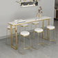 Industrial Bar-height Table Metal Base 41.3-inch Height Table for Dining Room 70.9"L x 15.7"W x 41.3"H White Without Chairs Clearhalo 'Bar Furniture' 'Bar Tables' 'bar_tables' 'furn' 'furn_bar_tables' 'Furniture' 'Kitchen & Dining Furniture' 6383862
