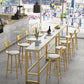 Glam Faux Marble Bar Counter Table Rectangle Bar Counter Table with Metal Legs for Home Clearhalo 'Bar Furniture' 'Bar Tables' 'bar_tables' 'furn' 'furn_bar_tables' 'Furniture' 'Kitchen & Dining Furniture' 6383896