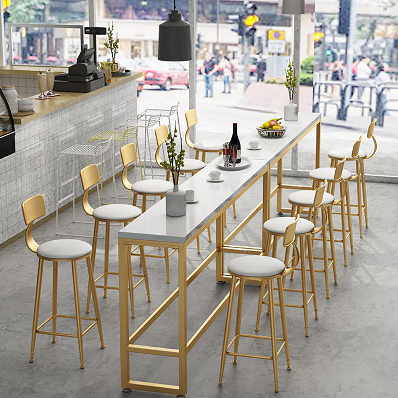 Glam Faux Marble Bar Counter Table Rectangle Bar Counter Table with Metal Legs for Home Clearhalo 'Bar Furniture' 'Bar Tables' 'bar_tables' 'furn' 'furn_bar_tables' 'Furniture' 'Kitchen & Dining Furniture' 6383896