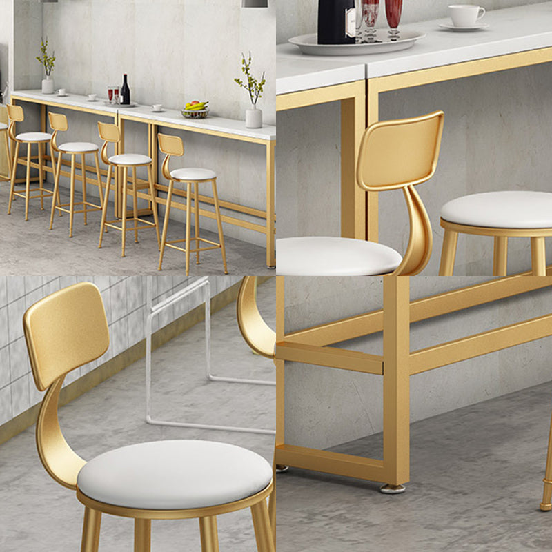 Glam Faux Marble Bar Counter Table Rectangle Bar Counter Table with Metal Legs for Home Clearhalo 'Bar Furniture' 'Bar Tables' 'bar_tables' 'furn' 'furn_bar_tables' 'Furniture' 'Kitchen & Dining Furniture' 6383898