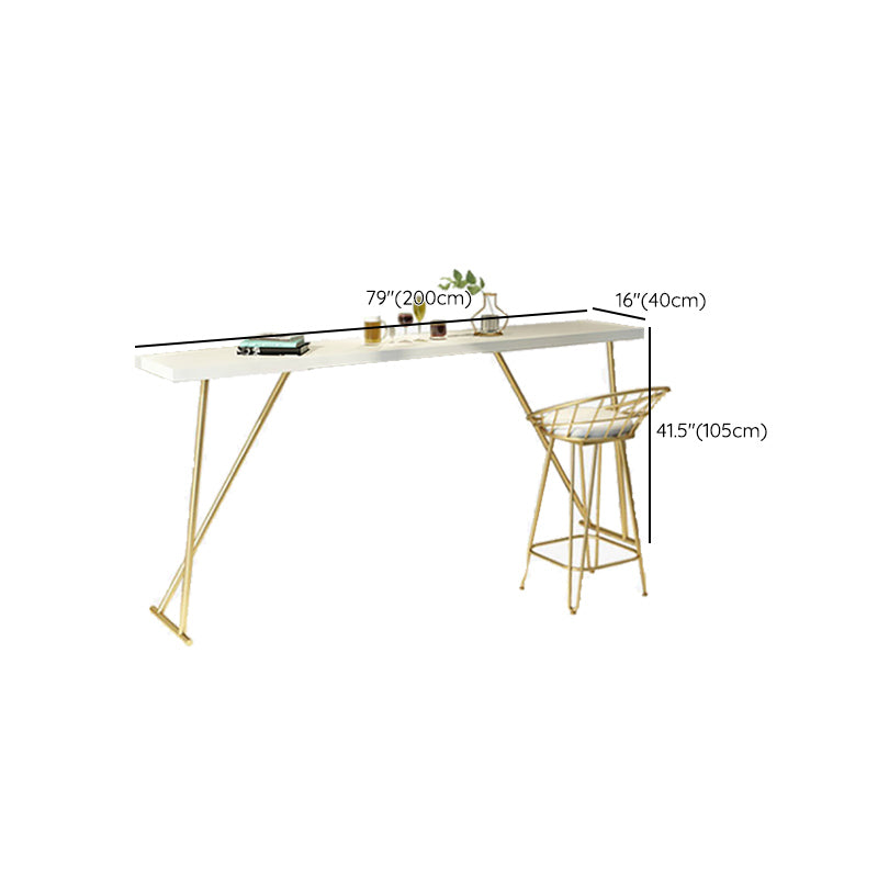 Glam Barthekentisch aus Holz, rechteckiger Barthekentisch mit Metallbeinen für die Küche