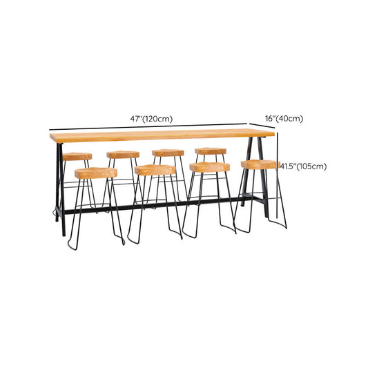 Zwarte basis pubtafel vaste houten bovenste bar-hang tabel voor patio-gebruik