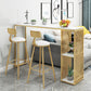 Mesa de mostrador de barra de piedra Glam, mesa de mostrador de barra rectangular con patas de metal para cocina