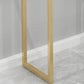 Mesa de mostrador de barra de piedra Glam, mesa de mostrador de barra rectangular con patas de metal para cocina