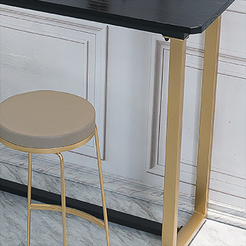 Glam Style Wooden Bar Counter Table Rectangle Bar Counter Table with Metal Legs Clearhalo 'Bar Furniture' 'Bar Tables' 'bar_tables' 'furn' 'furn_bar_tables' 'Furniture' 'Kitchen & Dining Furniture' 6384011