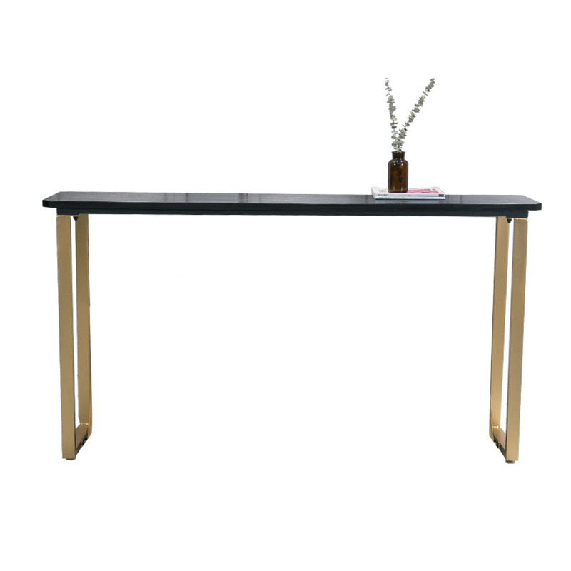 Glam Style Wooden Bar Counter Table Rectangle Bar Counter Table with Metal Legs Without Chairs Clearhalo 'Bar Furniture' 'Bar Tables' 'bar_tables' 'furn' 'furn_bar_tables' 'Furniture' 'Kitchen & Dining Furniture' 6384012