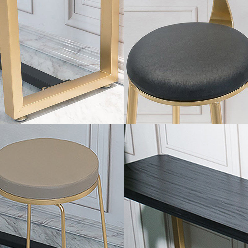 Glam Style Wooden Bar Counter Table Rectangle Bar Counter Table with Metal Legs Clearhalo 'Bar Furniture' 'Bar Tables' 'bar_tables' 'furn' 'furn_bar_tables' 'Furniture' 'Kitchen & Dining Furniture' 6384013