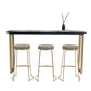 Glam Style Wooden Bar Counter Table Rectangle Bar Counter Table with Metal Legs Clearhalo 'Bar Furniture' 'Bar Tables' 'bar_tables' 'furn' 'furn_bar_tables' 'Furniture' 'Kitchen & Dining Furniture' 6384015