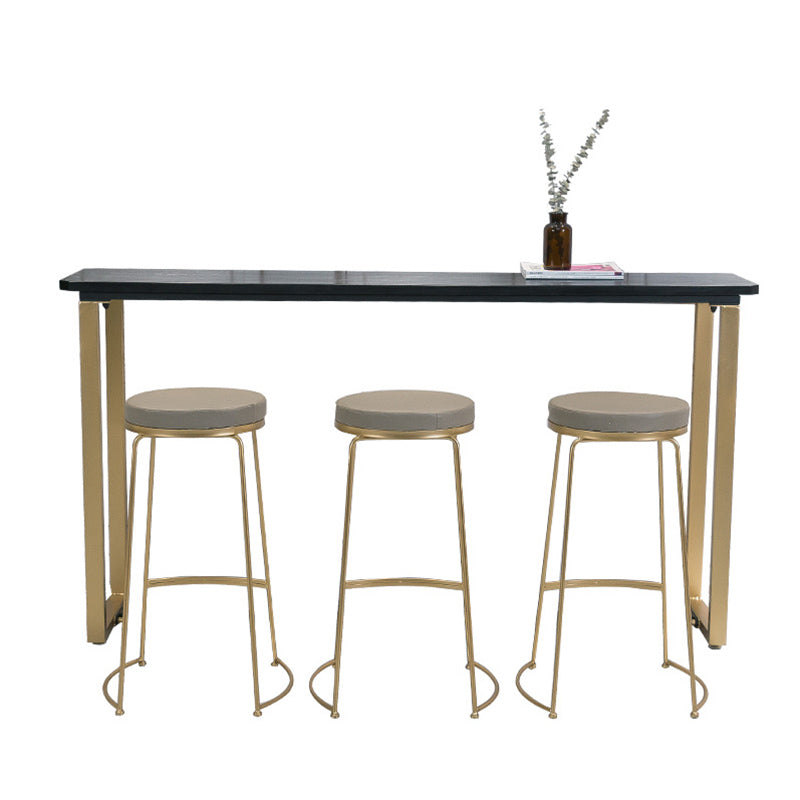 Glam Style Wooden Bar Counter Table Rectangle Bar Counter Table with Metal Legs Clearhalo 'Bar Furniture' 'Bar Tables' 'bar_tables' 'furn' 'furn_bar_tables' 'Furniture' 'Kitchen & Dining Furniture' 6384015
