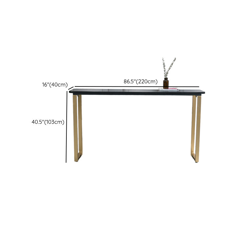 Glam Style Wooden Bar Counter Table Rectangle Bar Counter Table with Metal Legs Clearhalo 'Bar Furniture' 'Bar Tables' 'bar_tables' 'furn' 'furn_bar_tables' 'Furniture' 'Kitchen & Dining Furniture' 6384022