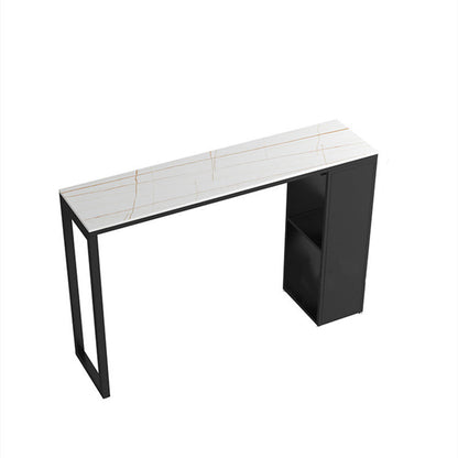 Table de comptoir de bar en pierre industrielle Table de comptoir de bar rectangulaire avec pieds en métal pour la cuisine