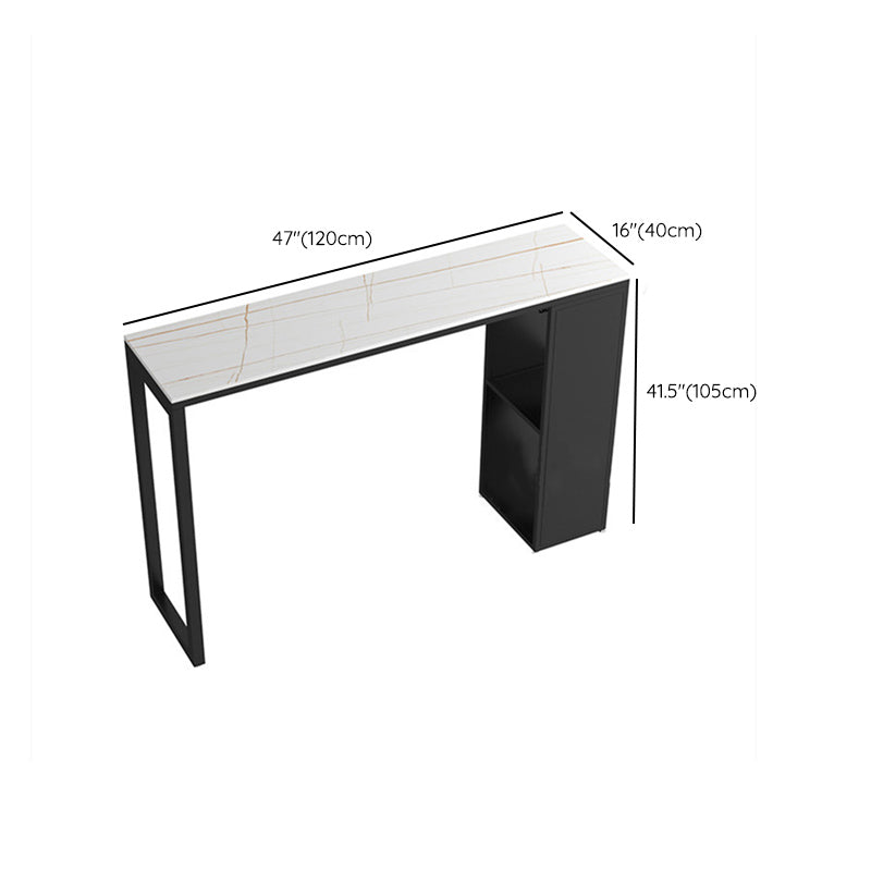 Table de comptoir de bar en pierre industrielle Table de comptoir de bar rectangulaire avec pieds en métal pour la cuisine
