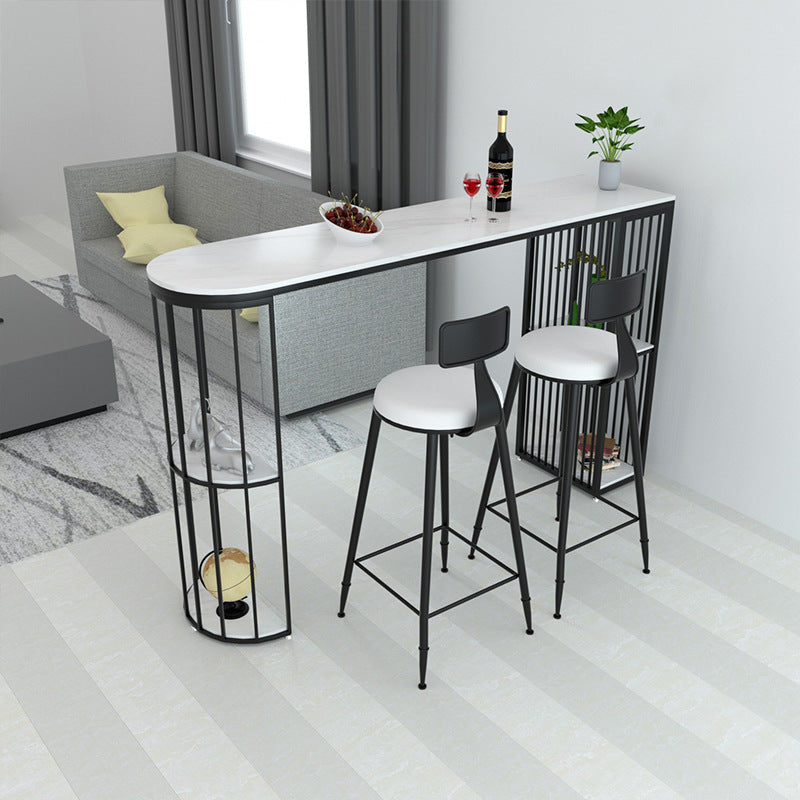 Table de comptoir de bar rectangulaire de style industriel, table de comptoir de bar en pierre pour la maison