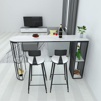 Table de comptoir de bar rectangulaire de style industriel, table de comptoir de bar en pierre pour la maison