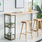 Modern Fixed Table with Metal Base Bar Table for Living Room 70.9"L x 15.7"W x 41.3"H Black Wood Clearhalo 'Bar Furniture' 'Bar Tables' 'bar_tables' 'furn' 'furn_bar_tables' 'Furniture' 'Kitchen & Dining Furniture' 6384052