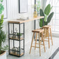 Modern Fixed Table with Metal Base Bar Table for Living Room 59.1"L x 15.7"W x 41.3"H Black Wood Clearhalo 'Bar Furniture' 'Bar Tables' 'bar_tables' 'furn' 'furn_bar_tables' 'Furniture' 'Kitchen & Dining Furniture' 6384054