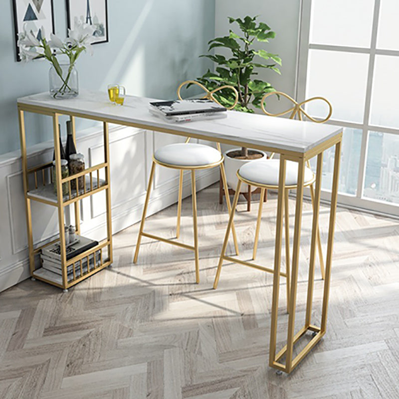 Modern Fixed Table with Metal Base Bar Table for Living Room Clearhalo 'Bar Furniture' 'Bar Tables' 'bar_tables' 'furn' 'furn_bar_tables' 'Furniture' 'Kitchen & Dining Furniture' 6384060