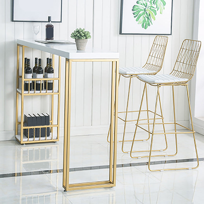 Modern Fixed Table with Metal Base Bar Table for Living Room Clearhalo 'Bar Furniture' 'Bar Tables' 'bar_tables' 'furn' 'furn_bar_tables' 'Furniture' 'Kitchen & Dining Furniture' 6384064