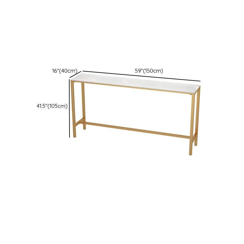 Glam Rectangle Bar Counter Table Faux Marble Bar Counter Table with Metal Legs Clearhalo 'Bar Furniture' 'Bar Tables' 'bar_tables' 'furn' 'furn_bar_tables' 'Furniture' 'Kitchen & Dining Furniture' 6384078