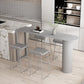 Modern Rectangle Bar Counter Table Stone Bar Counter Table for Home Grey Without Chairs Clearhalo 'Bar Furniture' 'Bar Tables' 'bar_tables' 'furn' 'furn_bar_tables' 'Furniture' 'Kitchen & Dining Furniture' 6384079
