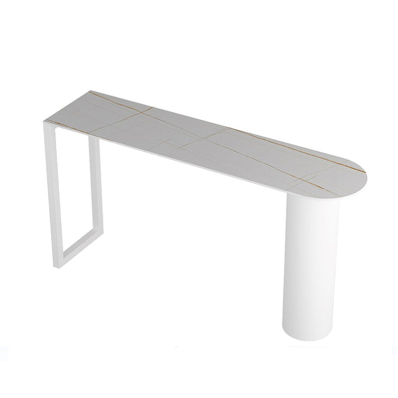 Modern Rectangle Bar Counter Table Stone Bar Counter Table for Home White Without Chairs Clearhalo 'Bar Furniture' 'Bar Tables' 'bar_tables' 'furn' 'furn_bar_tables' 'Furniture' 'Kitchen & Dining Furniture' 6384083