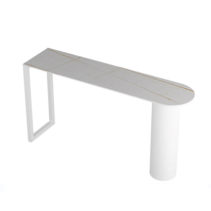 Modern Rectangle Bar Counter Table Stone Bar Counter Table for Home White Without Chairs Clearhalo 'Bar Furniture' 'Bar Tables' 'bar_tables' 'furn' 'furn_bar_tables' 'Furniture' 'Kitchen & Dining Furniture' 6384083