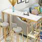 Glam Faux Rectangle Bar Counter Table Marble Bar Counter Table with Metal Legs for Home Clearhalo 'Bar Furniture' 'Bar Tables' 'bar_tables' 'furn' 'furn_bar_tables' 'Furniture' 'Kitchen & Dining Furniture' 6384098