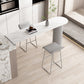 Mesa de barra rectangular de estilo moderno, mesa de barra de piedra para el hogar