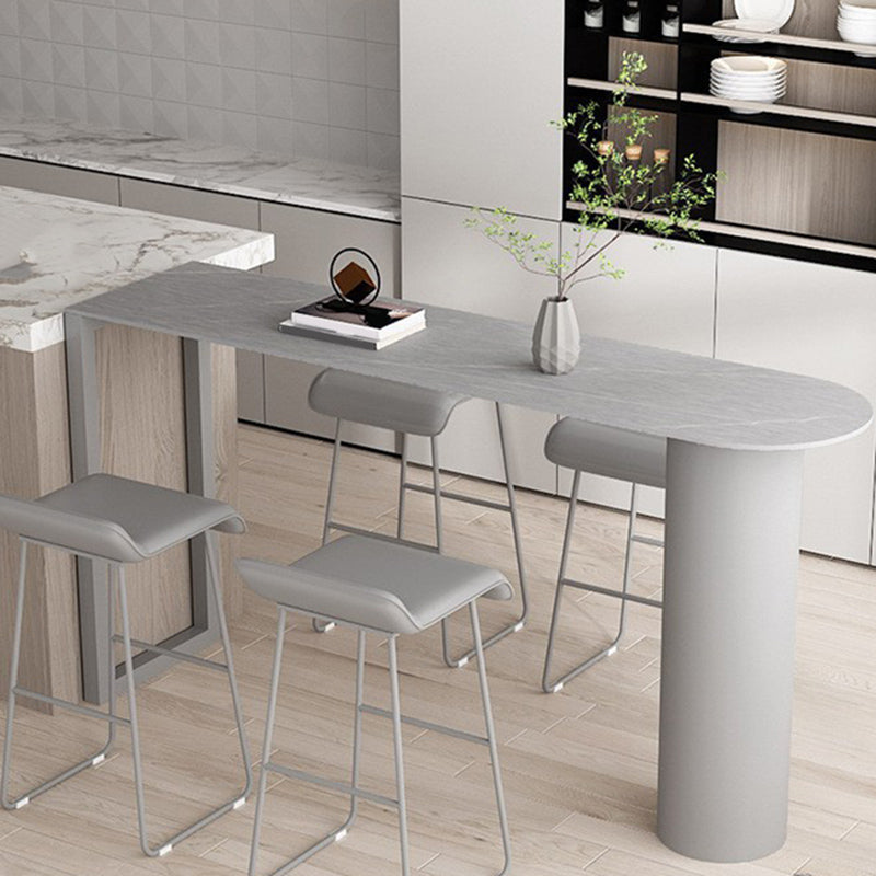 Mesa de barra rectangular de estilo moderno, mesa de barra de piedra para el hogar