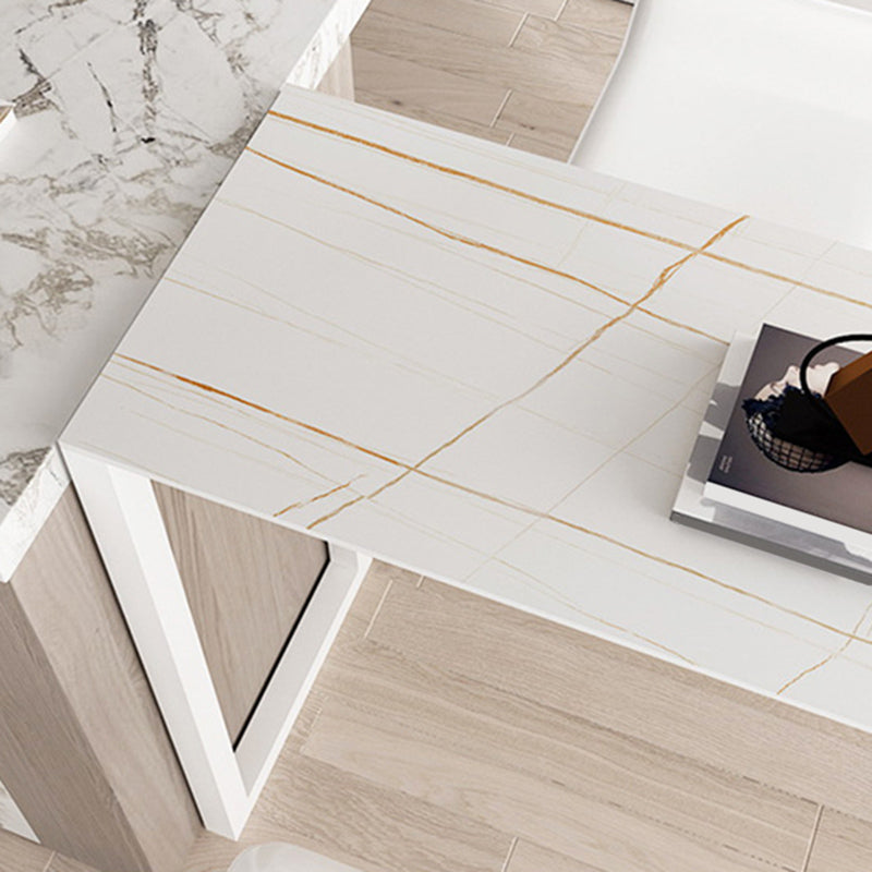 Mesa de barra rectangular de estilo moderno, mesa de barra de piedra para el hogar